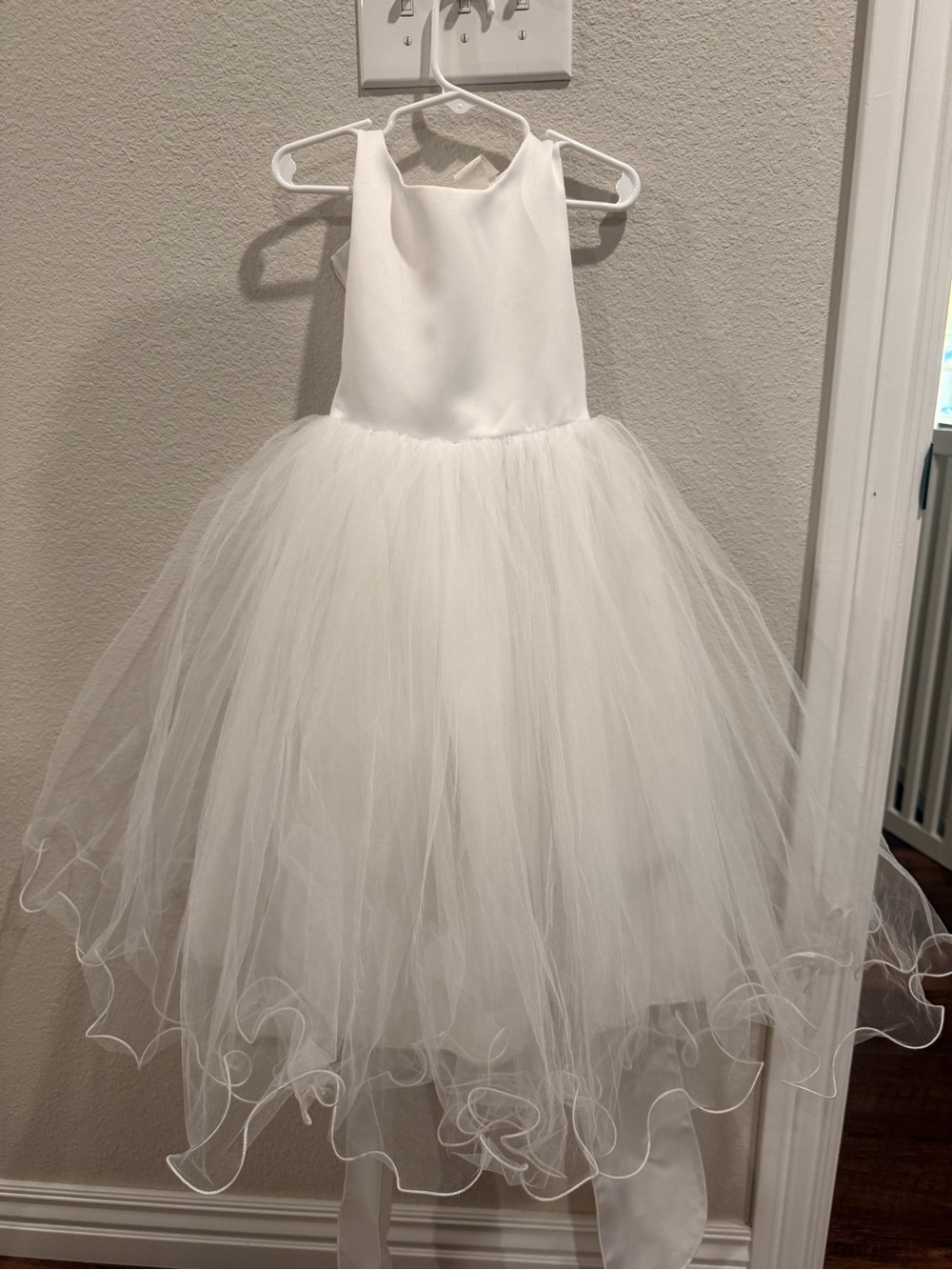 White Tulle Flower Girl Dress